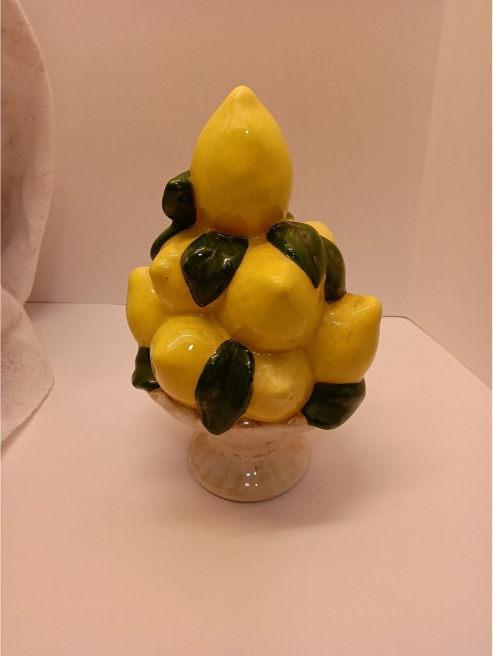 Vintage Italian Majolica Lemon Topiary Centerpiece Hand Painted Italy